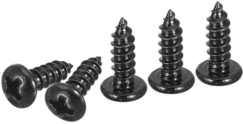 DTGN #6x3/8 Phillips Pan Head Self-tapping Screw - 100Pack - Black Oxide 304 Stainless Steel Sheet Metal Screws Wood Screws