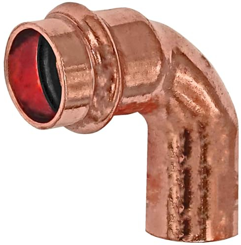 Pressfitting für Kupfer - Winkel 90 Grad mit Einsteck-Ende - Rohraußendurchmesser 22mm x Einsteck-Ende 22mm