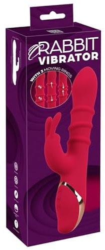 You2Toys Rabbit Vibrator With 3 Moving Rings, Rot, 13,3 cm