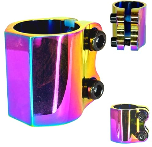 MGP Madd Gear V2 Double Stunt-Scooter Clamp 31,8 Trick Tret Roller Lenker Klemme Rainbow Neochrome