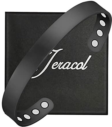 Jeracol Copper Bracelets for Men Women,99% Soild Copper Magnetic Bracelets Cuff Bangle Ultra Strength Magnets, Brazaletes Jewelry with Gift Box(Black)