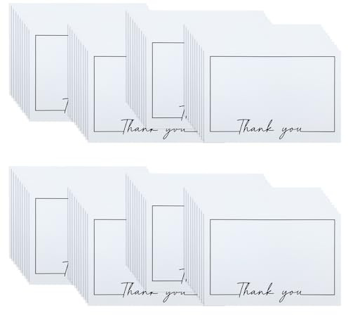 WYAN Tarjeta en Blanco-80 Piezas 90x54mm Thank you Tarjetas de Felicitación de Bricolaje,Tarjetas para Escribir Bloc,para al Mensaje Graffiti(Puede utilizarse con nuestros sobres)