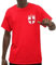 Zenthread England-Trikot, England-Flagge, Abzeichen, europäische Fans 2024, Fußball, Retro, mit England-Wappen, Turnier 2024, Fußball-Top, rot, L