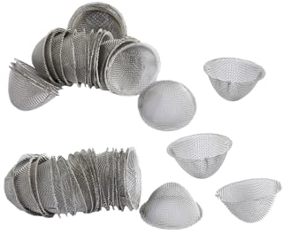 Tabanzhe 40 PCS Conical Bowl Pipe Screens Filter,Pre-Cut Stainless Steel Screen,Reusable Mental Mesh Bowl Screens Gauzes,for Smoking Pipe Tobacco Pipe Bong and Vaporizer