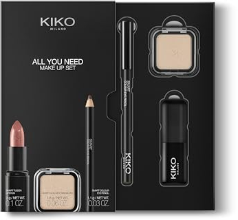 KIKO Milano All You Need Make Up Set, Kit De Maquillage : Rouge À Lèvres, Ombre À Paupières Et Crayon Yeux