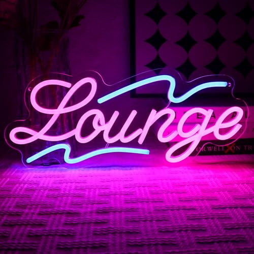 OYCGZV Cartel de neón Lounge, Neón Signo de Pared Decoración Salón Neón Luz de Pared USB Led Signo para el Hogar Bar Sala de Descanso Hotel Zona de Juegos Fiesta Oficina Tienda Salón de Belleza