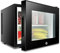 hxoity 20L Mini Fridge With Window Electric Reefer Portable Counter Fridges Adjustable Thermostat Wine Drinks Refrigerator With LED Light + Lockable Quiet Fridge For Bedrooms, Hotels & Guesthouses