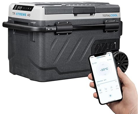 Totalcool TF-Xtreme 40 | 12/24 Volt tragbarer Kühlschrank mit Gefrierfach | App-gesteuerte Kühlbox für Camping, Wohnwagen, Wohnmobil, Van-Life-Picknick, Off-Grid, Angeln