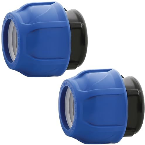 2 Stück Stopfen Ø 32 mm aus Polypropylen PP Fitting für Polyethylen PE Rohr - MONTERAL