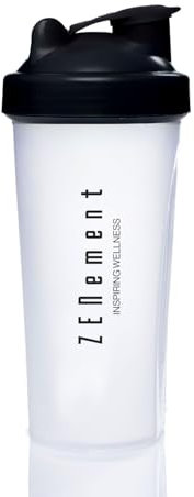 Zenement Shaker Grande Capacité 600 ml - Polypropylène Robuste et Translucide - Sans BPA ni HAA - Agitateur avec Filtre Amovible pour Meilleure Dissolution - Bouchon à Vis Antifuite