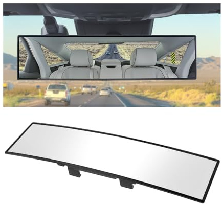 Adunsiaoto Auto Innenspiegel Ersatz, Rückspiegel Mit Blendschutz, Clip On Anti Glare Auto Rückspiegel, Konvexer Innenraum Clip-On Auto Rückspiegel Quadratische Rückansicht Spiegel Autoteile(Weiß)