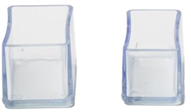 20 tapas protectoras rectangulares de PVC para patas de silla, cubiertas gruesas para patas de silla, antideslizantes, resistentes al desgaste, calcetines para proteger suelos, transparentes, 20 x 50