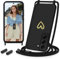 Sebor Handykette für Samsung Galaxy S22 Hülle mit Band, Silikon Handyhülle mit Kette Gold Herz Muster Necklace Schutzhülle Stoßfest mit Abnehmbar Kordel zum Umhängen für Samsung Galaxy S22, Schwarz