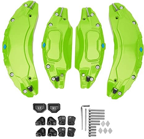 LOCADENCE Set Copri Pinza Freno, 4 Pezzi Copri Pinza Freno per Auto in Lega di Alluminio Sostituzione Protezione Pinza Freno a Disco per Moo Speciale 18 Pollici 19 Pollici (Verde)