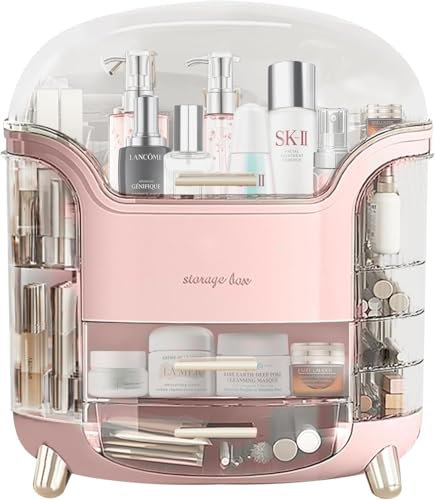 Kousee Make-up-Aufbewahrungs-Organizer mit transparentem Deckel, Hautpflege-Organizer, Schubladen, Schönheitshalter, Kosmetik-Organizer für Badezimmer, Schminktisch-Organizer, staubdicht, wasserdicht