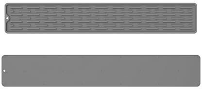 Tapis Antidérapant, Tapis de Drainage en Silicone, Tapis de Séchage de Vaisselle à Longue Bande, Peu Encombrant, pour Comptoir, Planche à Découper, Cuisine, Salle de Bain