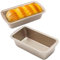 2 moldes de pan pequeños, de acero inoxidable, rectangulares, para hornear, extragruesos, con revestimiento antiadherente, minimolde para horno, freidoras de aire caliente Ninja (dorado S)