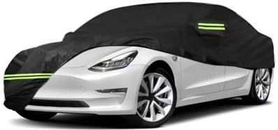abdeckplane Auto Für Modell Für Y 2020–2023 wasserdichte Autoabdeckung Mit Tür-Reißverschluss Für Sonne Regen Schnee Im Innen- Und Außenbereich Auto abdeckplane