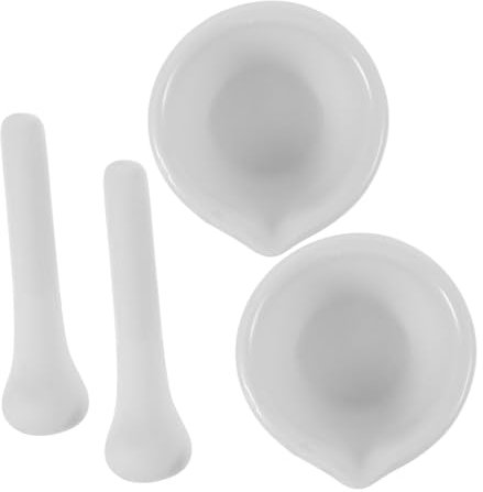 Genérico Juego De 2 Morteros De Porcelana 60mm Con Herramienta De Para Moler y Especias Resistente y Duradero Adecuado Para Uso Científico y Cocina