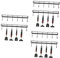 Ciieeo 3sets No Drill Kitchen Pan Racks Wall Mounting Ladle Hanger Easy Install Storage Hooks for Cooking Utensils 2pcs*3
