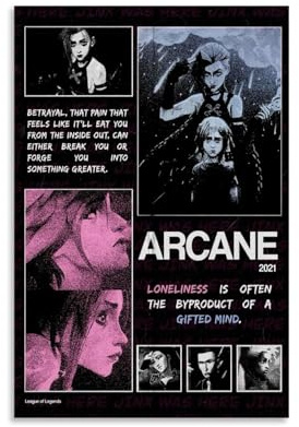 Lcaltcp Anime-Arkanes Leinwandposter, Musikposter für Zimmer, ästhetische Leinwand, Wandkunst, Schlafzimmerdekoration, 30 x 45 cm
