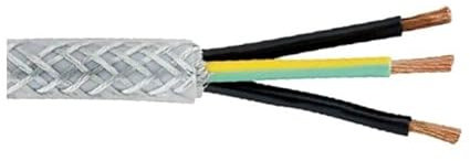 3 Core SY Braided Armoured Control Flex Cable 0.75mm,1.0mm,1.5mm,2.5mm,4mm,6mm (0.75mm², 3 Metre)