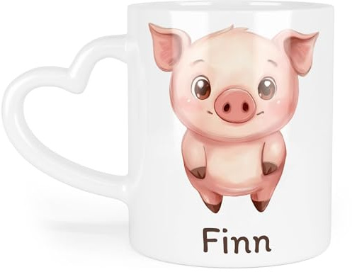 Kiddle-Design Kindertasse mit Namen Personalisiert, Personalisierte Tasse Kinder mit Elefant, Namenstasse Elefanttasse, Kinderbecher als Geschenk zur Geburt, Taufe Weihnachten - Tasse Weiß