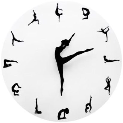 Sharplace Wanduhr, 30 cm, Moderne, kreative Dekorationsuhr mit geräuschlosem Uhrwerk, ideal für Schlafzimmer, Kinderzimmer und als Dekoration für Ihr Zuhause, Yoga