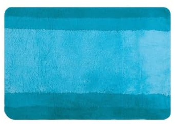 Spirella - Badematte Polyester Balance - rutschfest - 55 x 65 cm - Türkisblau - Waschmaschinenfest bei 40°C - 90% Polyester, 10% Acryl - Komfort und Sicherheit