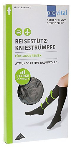 PROVITAL Reisekniestrümpfe Gr.39-42 schwar. 2 St