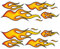 Motoking Racing Aufkleber Fire Flames Big Feuer Flammen Sticker Set - 12 riesige Aufkleber in XXL Größe