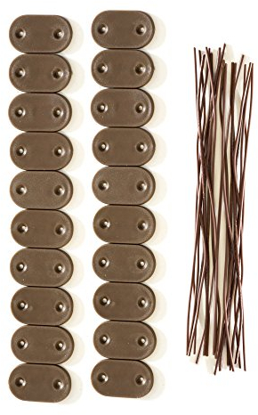 jarolift Befestigungskit für Sichtschutzmatten Sichtschutzzaun, Clips & Drahtschlaufen, Witterungsbeständig, Braun, 40er Pack