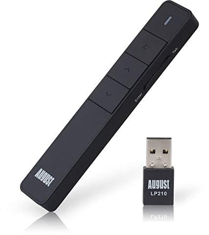 August LP210 - Schnurloser Presenter mit Highlighter und integriertem Akku - Schwarz