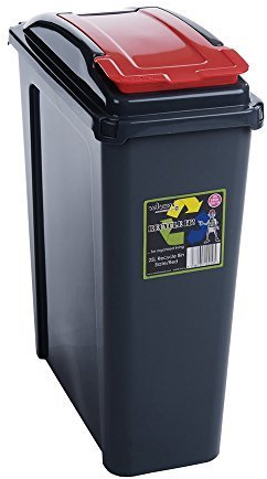 Recycle Bin Slate/Red 25L by Wham