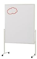 magnetoplan Moderationstafel einteilig, Karton Weiß | Doppelseitig BxH 1200x1500mm | Aluminiumrahmen Weiß | Mobile Präsentationstafel | Mit 4 Lenkrollen & stabilem Stahlgestell | Für Büro & Schulung