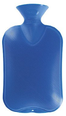 FASHY Classic German-Engineered Hot Water Bottles (Single Ribbed Blue)