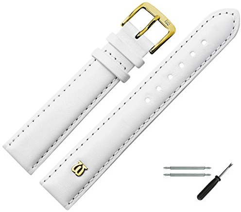 MARBURGER Uhrenarmband 14mm Leder Glatt Mit Naht - Werkzeug Montage Set 10014