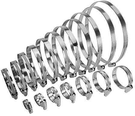 5 Stück Schlauchschellen Edelstahl V2A W4 DIN 3017 - Bandbreite 12 mm - Spannbereich 110-130 mm