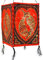 GURU SHOP Lokta Papier Hänge Lampenschirm, Deckenleuchte aus Handgeschöpftem Papier - Lucky Fish Rot, Lokta-Papier, 28x18x18 cm, Asiatische Lampenschirme aus Papier & Stoff