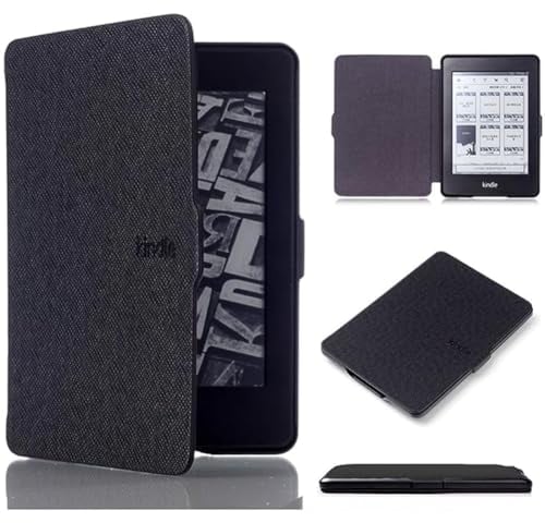 MOKASE Case Compatible with 6 Kindle Paperwhite (Fits 2012,2013,2015,2016 Version), Model NO: EY21 / DP75SDI, PU Leather Hard Case Protective Case Cover with Smart Wake/Sleep Funtion, Black