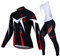 X-TIGER Completo Salopette de Ciclismo Abbigliamento Set Vello Maniche Lunghe Ciclismo Maglia + 5D Pettorina Pantalone Imbottito