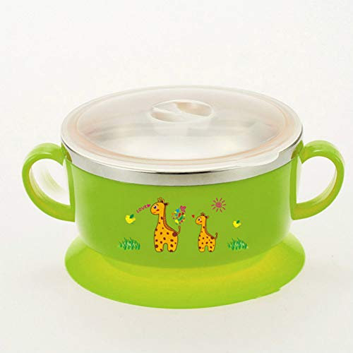 Juego De Vajilla Infantil Vajilla Infantil De Acero Inoxidable Cuenco Infantil De Dibujos Animados Para Niños Set Verde