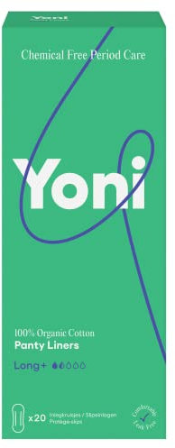 Yoni | Slipeinlagen extralang | 20x Slipeinlagen aus Bio-Baumwolle | Hypoallergene und Atmungsaktive Slipeinlagen | Super Saugfähige Baumwolle | Frei von Chemikalien | Für den Täglichen Blutung