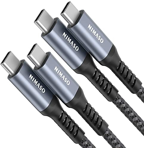 Nimaso USB C Kabel [2 Pack 2M],USB C zu USB C Ladekabel [20V/3A/60W],USB Typ C PD Kabel für Samsung Galaxy S23 S22 S21 S20,Note10,A80,Google Pixel 3a/4 XL,Pro 11 2021,MacBook Pro,iPad pro,iPhone 15