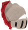 YEKEYI Lustige Ritterhelm Beanie mit Bart Mütze Handgemachte Strickmütze Winter Dicke Kappe Octopus Hut Halloween Cosplay Skimaske, rot, Einheitsgröße