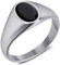 BOBIJOO JEWELRY - Chevalière Bague cabochon Onyx oval 9x6mm Acier inoxydable argenté - 22,6 (13 US)