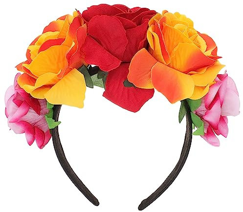 Floreale Messicana per Capelli Rosa con di Fiori di Halloween per Donne Ragazze Signora