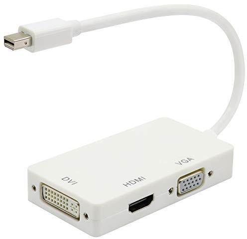 zdyCGTime 3-in-1 Mini DP 1080P Converter, Mini DP Male to HDMI/VGA/DVI Female Video Converter, Compatible with Mini DP Interface, Laptops, Monitors, HDTVs, Projectors and Other Devices.
