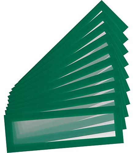 Tarifold Es 195205 - Pack mit 10 magnetischen Bilderrahmen, A5/A4, für Etiketten (H 55 x L 210 mm), Magnet PRO für magnetische Whiteboards, Grün