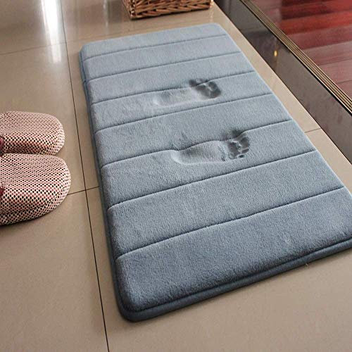 VSUSN, Tappetino Antiscivolo per Il Bagno, Assorbente, in Schiuma Memory, Microfibra (Grigio, 40 x 60 cm)